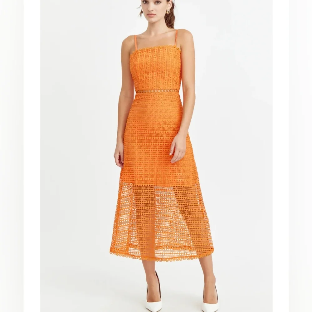 adelyn rae orange dress Adelyn Rae Melody Scalloped Hem Sheath Dress  RJ Pope